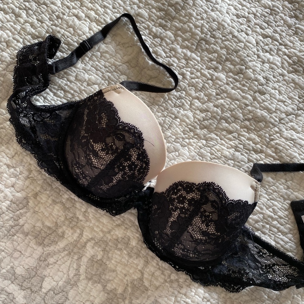 Victorias Secret Lace Bra - black /white